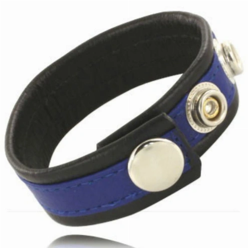 anello fallico Pelle Nero Blu Leather Body immagine 1